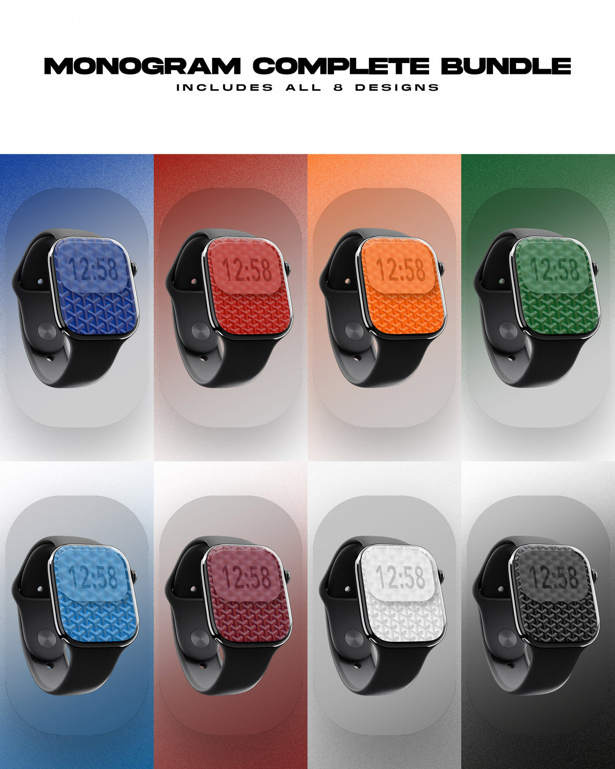MONOGRAM Complete Bundle – 8 Apple Watch Wallpapers