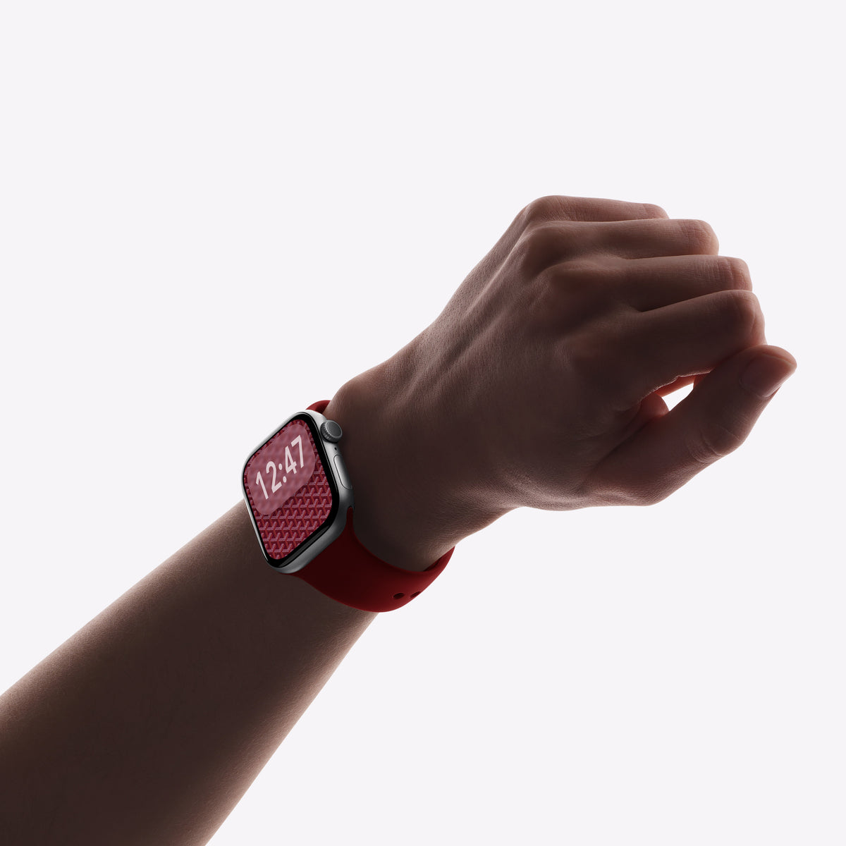 Dark Red Monogram – Apple Watch Wallpaper