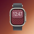 Dark Red Monogram – Apple Watch Wallpaper